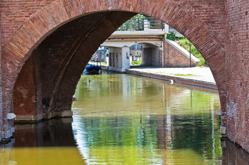 Trepponti bridge. Comacchio. Emilia-Romagna. Italy.