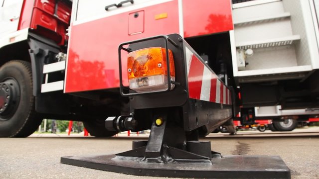fire-engine and it foot of support with light alarm system