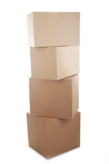 Isolated stack of boxes