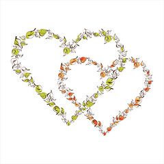 Beautiful floral hearts