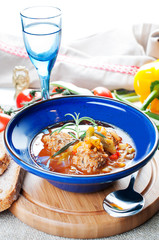 Meatball soup with vegetables