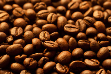 Coffee beans closeup background