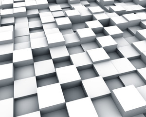Multiple white cubes background