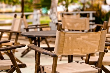 Table and chairs in a restaurant