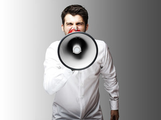 man with megaphone