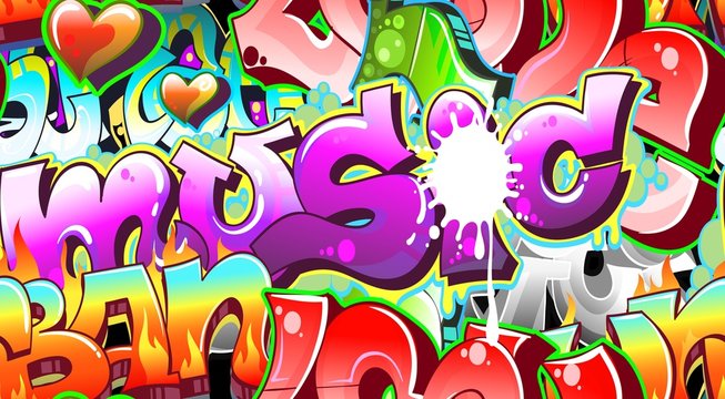 Fototapeta Graffiti Urban Art Background. Seamless design