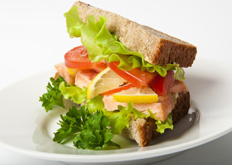 sandwich with boiled red fish