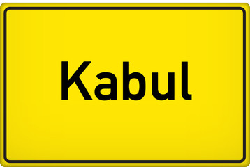 Ortsschild Kabul