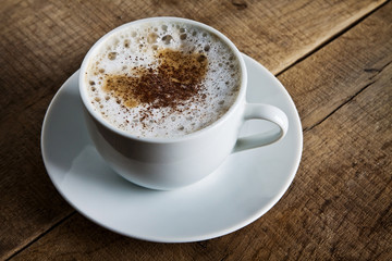 Perfect white coffee cup on the table