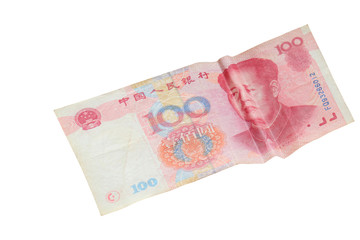 China Money with depressed Face