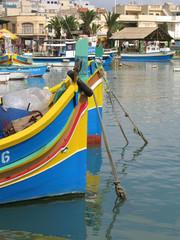 Fototapeta na wymiar Maltese boats moored