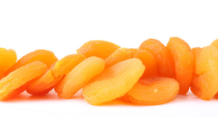 delicious dried apricots isolated on white