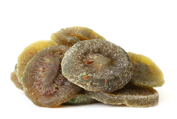 Dried tasty kiwi isolated on white
