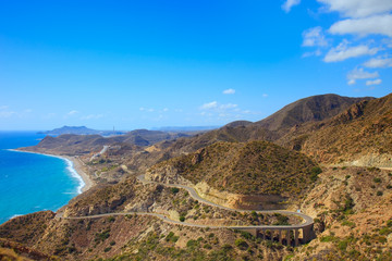 Andalusia landscape. Parque Cabo de Gata, Almeria.