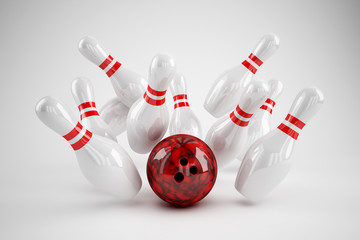 Bowling Strike weiss