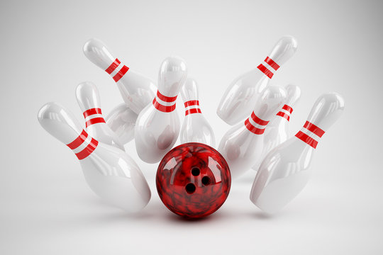 Bowling Strike weiss