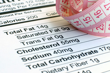 Nutrition facts and measure tape