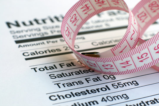 Nutrition facts and measure tape