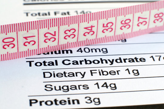 Nutrition facts and measure tape