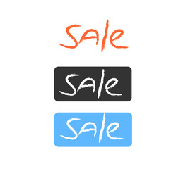 Sale button handwriting