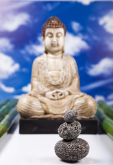 Buddha and blue sky background