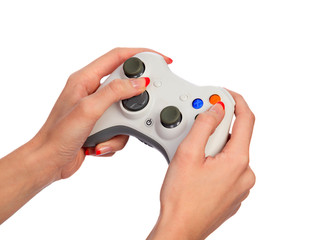 Female hands with a gamepad © Nobilior
