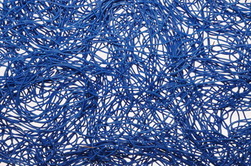 Tangle of blue cables