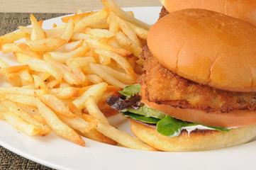 Fish sandwich and fries