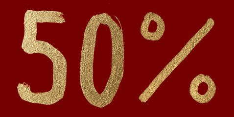 Fifty percent discount shiny digits