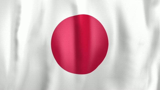 3D Animation of national flag of Japan,
