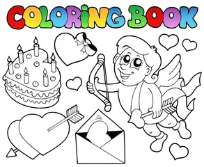 Photo sur Plexiglas Bricolage Livre de coloriage thème de la Saint-Valentin 4