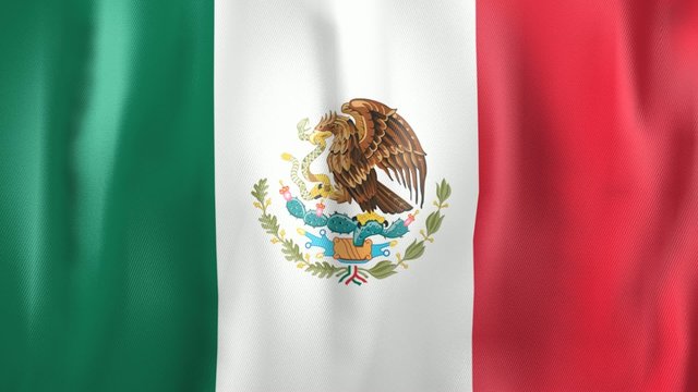 3D Animation of national flag of Mexico
