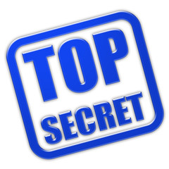 Stempel blau glas TOP SECRET