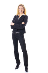 Business Girl steht mit verschr&auml;nkten Armen