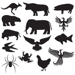 Animal silhouette set