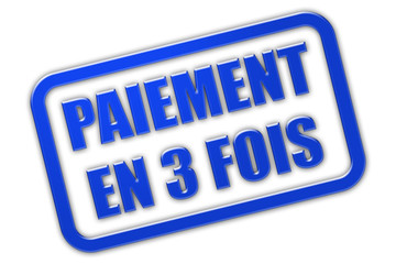 Stempel blau glas PAIEMENT EN 3 FOIS