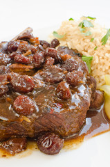 Pork ribs with cranberries and ginger