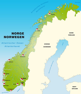Norwegen als Internetkarte