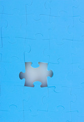 Fototapeta premium Blue puzzles closeup