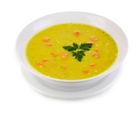 Tasty soup isolated on white