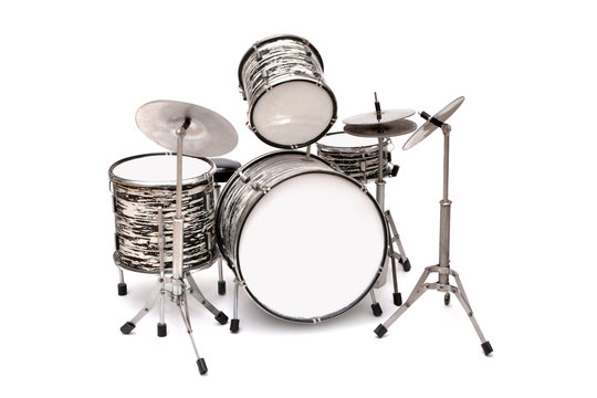 Drum Kit On A White Background