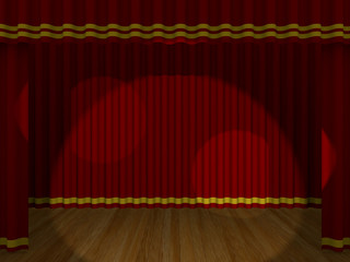 Theater curtain closed