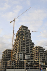High rise construction site