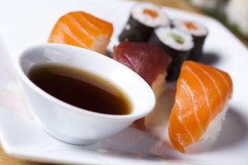 Asia and food on sushi