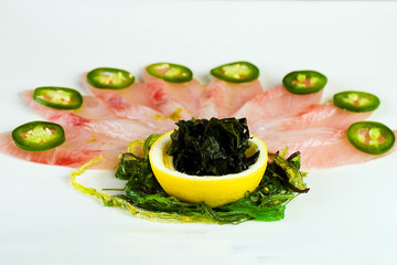 Peacock Sushi with White Fish fanned out