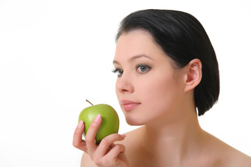 Beauty with apple