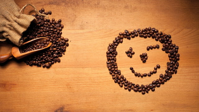 coffee beans timelapse face smile