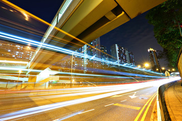 Fototapeta na wymiar Modern urban traffic at night