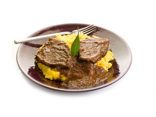 braised meat with  porridge