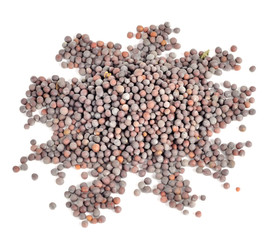 Black Mustard Seeds Isolated on White Background